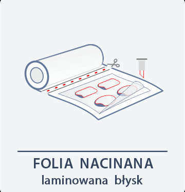 Folia nacinana laminowana błysk - tył