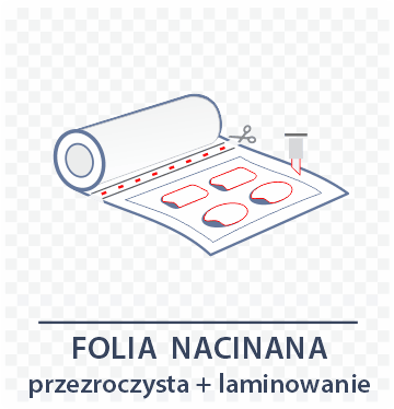 Folia nacinana przezroczysta + laminat - tył