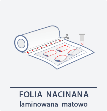 Folia nacinana laminowana matowo - tył