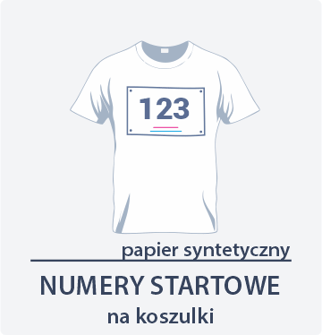 ikona numery startowe koszulka papier syntetyczny Drukarnia Dgprint.pl